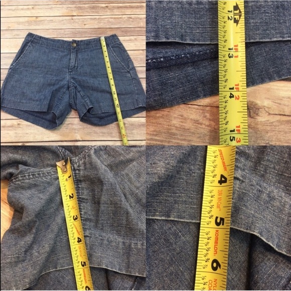 SOLD 6 Banana Republic Chambray Pocket Flap Shorts - Picture 2 of 8